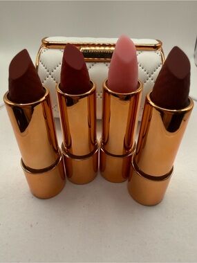 Luxury Matte Lipstick Trio - Rose Pink & Neutral Browns